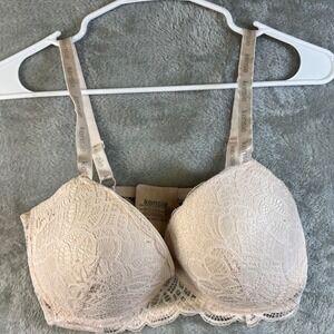 kensie Womens 34DD Beige‎ Lace Push Up Bra Lingerie Intimate Aparel Comfortable